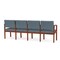 Lesro Lenox Wood 4 Seat Tandem Seating Wood Frame, Cherry, RF Serene Upholstery LW4103 - alternate 2